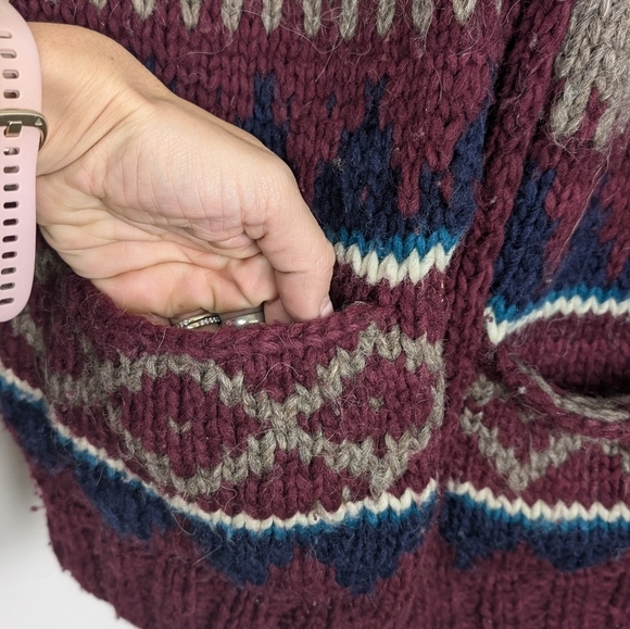 Made in Ecuador Cozy Wool Button-Front Sweater for the Perfect Cottage Core Look - Picture 5 of 10